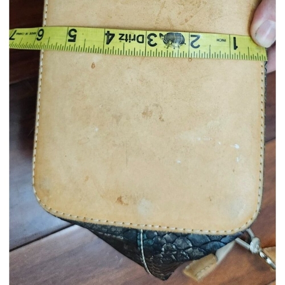 Consuela Rattler Hobo Bag Leather & Snakeskin Print Tote Shoulder Bag - Picture 14 of 16